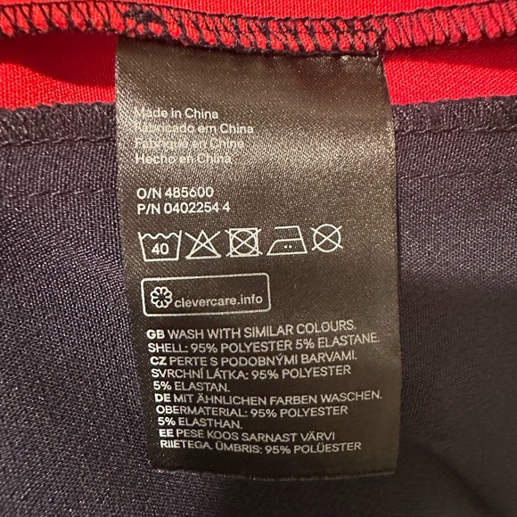 H&M 3/4 Sleeve Navy & Red Color Block Midi Dress - Picture 2 of 6